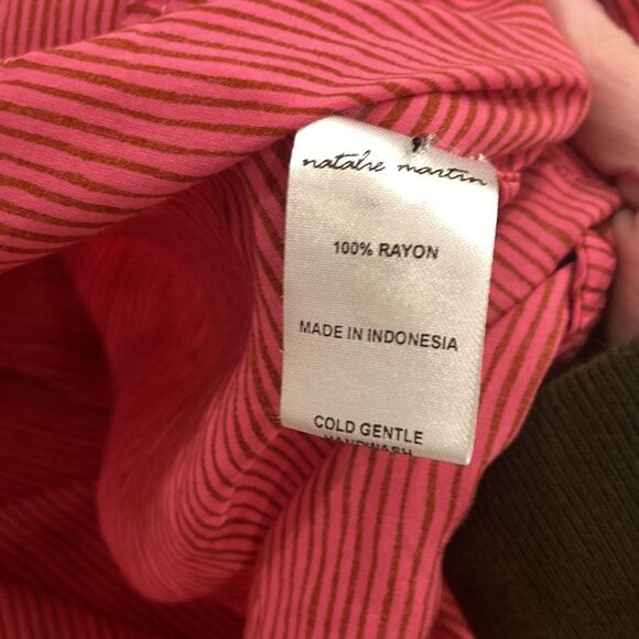 Natalie Martin 100% Rayon Pink Long Sleeve Fiore Short Tent Dress Size XS - Picture 8 of 8